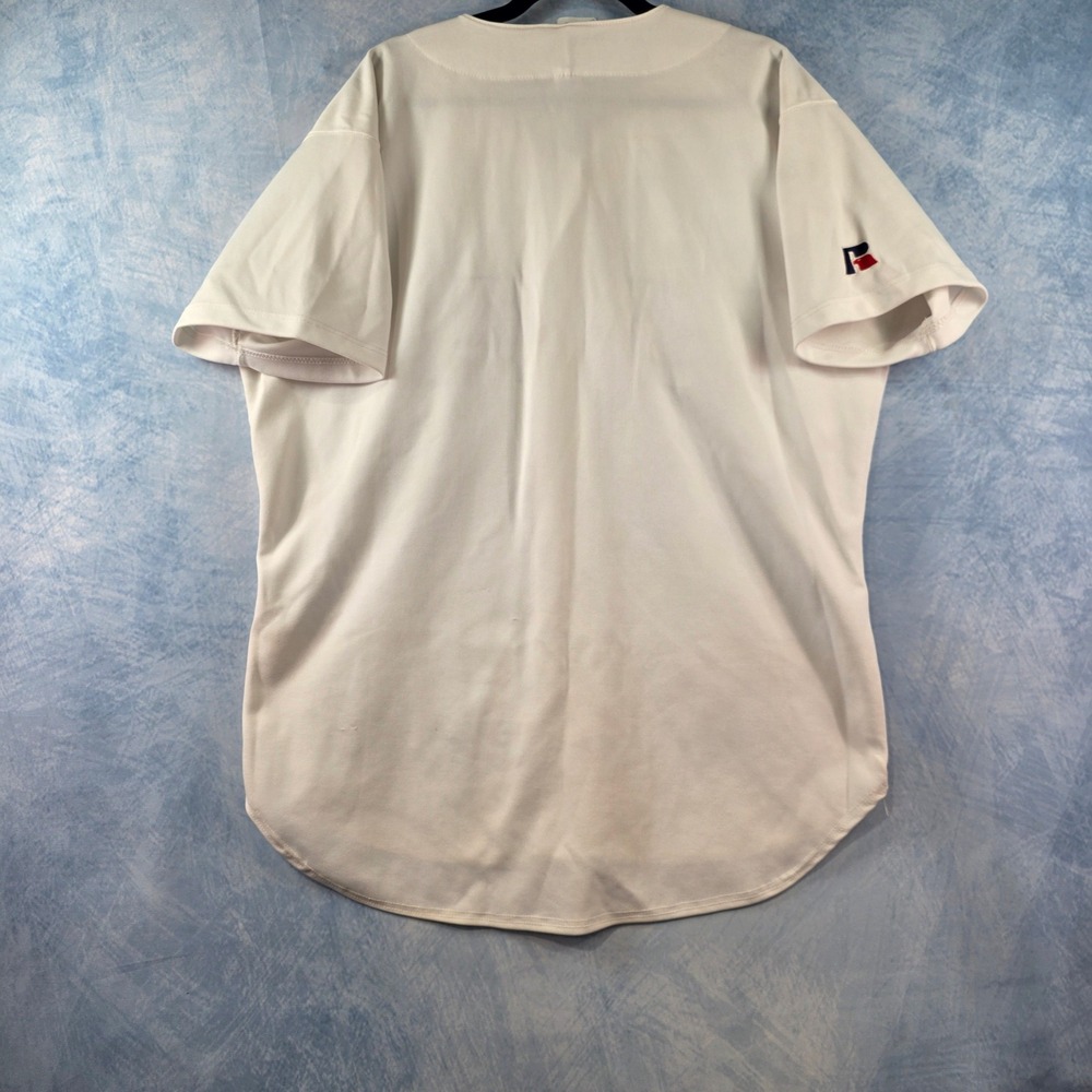 Vintage Russell Athletic USA Baseball Jersey Mens 48 White Button Up Made in USA - Picture 10 of 13